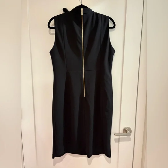 Calvin Klein Black Midi Sheath Cocktail Dress | Needs Hem Fixed | Fire Sale - Picture 6 of 6